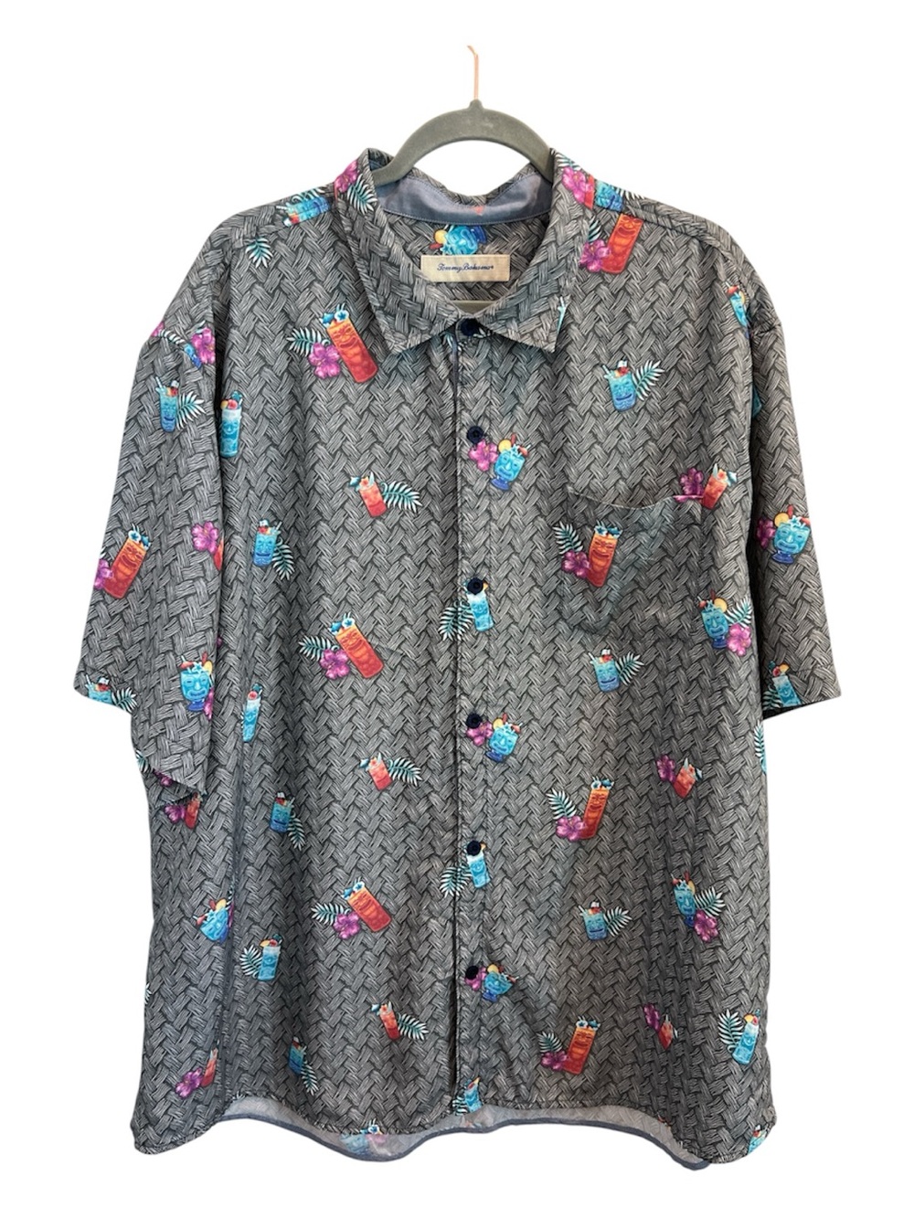 Tommy Bahama XXXLT Tiki Cocktail Print TENCEL Modal Hawaiian Shirt